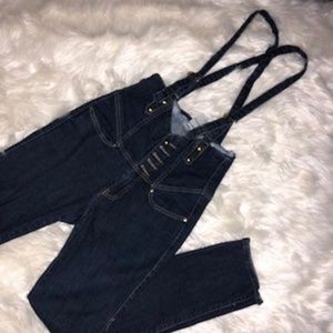Ultra High-waisted Suspender Jeans